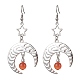 Antique Silver Alloy Star & Moon Dangle Earrings(EJEW-JE05637-01)-1
