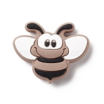 Silicone Focal Beads, Bee, Camel, 30x37x9.5mm, Hole: 2mm(SIL-E003-05B)