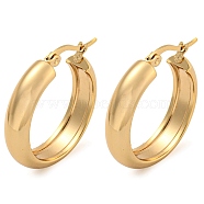 202 Stainless Steel Hoop Earrings, with 304 Stainless Steel Pins for Women, Golden, 26x6mm(X-EJEW-H003-38G-03)