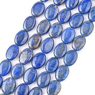 Natural Lapis Lazuli Beads Strands, Oval, 14x10x4~4.5mm, Hole: 0.7mm, about 29pcs/strand, 15.75''(40cm)(G-K311-12B-02)