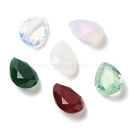 Pointed Back Glass Rhinestone Cabochons, Teardrop, Faceted, Mixed Color, 14x10x5~6mm(GLAA-B012-32D)