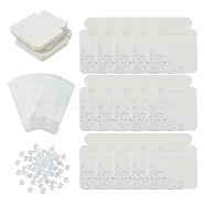 Earring Displays Cards, with Plastic Ear Nuts and Pearl Film OPP Cellophane Bags, White, 5.6x4.8x0.03cm(CDIS-FS0001-12E)