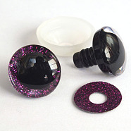 Plastic Safety Craft Eye, with Spacer, PU Sequins Ring, for DIY Doll Toys Puppet Plush Animal Making, Dark Orchid, 20mm(WG85671-20)