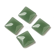 Glass Cabochons, Imitation Gemstone, Square, Sea Green, 10x10x4mm(GLAA-B017-02B)