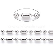 304 Stainless Steel Ball Chains, Stainless Steel Color, Column: 12.5x6mm, Ball: 6mm(CHS-L024-025C)