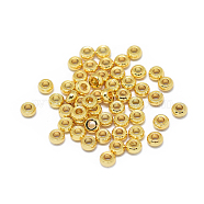 Rack Plating Brass Spacer Beads, Long-Lasting Plated, Rondelle, Real 24K Gold Plated, 2.7x1.3mm, Hole: 1.2mm(KK-F801-10-G)
