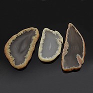 Natural Agate Slices Big Pendants, Dyed, Old Lace, 50~110x27~60x5~10mm, Hole: 2mm, about 20~40pcs/kg(G-E022-3)