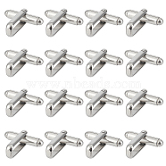 SUNNYCLUE 20Pcs Man's 201 Stainless Steel Cufflinks Findings, Bullet, Stainless Steel Color, 17x18x7mm, Hole: 4.5x12mm(STAS-SC00008-86)