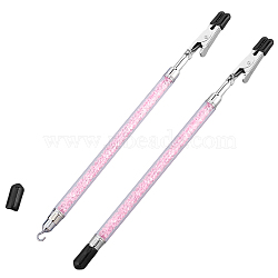 2Pcs Iron and PVC and Acrylic Alligator Memo Clips, Bracelets Helpers, Bracelets Assistant Clips, Jewelry Fastening Tool, Pink, 19.5x0.8~1.1cm(FIND-SC0011-26A)