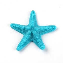 Resin Cabochons, Starfish, Dark Turquoise, 58x63x14.5mm(RESI-WH0024-74C)