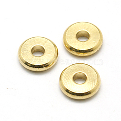 Brass Spacer Beads, Disc, Golden, 10x2.5mm, Hole: 2.5mm(KK-E357-10mm-G)