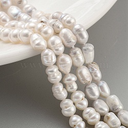 Natural Cultured Freshwater Pearl Beads Strands, Rice, Grade AB, Antique White, 5~6mm, Hole: 0.7mm, about 26pcs/strand, 7.09''(18cm)(PEAR-P062-06A-1)