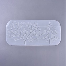 Silicone Molds, Resin Casting Molds, For UV Resin, Epoxy Resin Jewelry Making, Antler, White, 400x188x5mm(DIY-F041-09A)