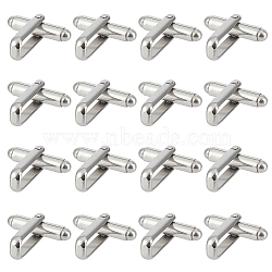 SUNNYCLUE 20Pcs Man's 201 Stainless Steel Cufflinks Findings, Bullet, Stainless Steel Color, 17x18x7mm, Hole: 4.5x12mm(STAS-SC00008-86)