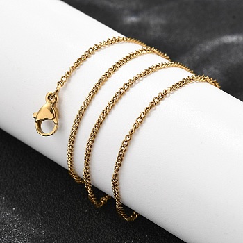 201 Stainless Steel Twisted Chain Necklaces, Ion Plating(IP), Golden, 16.46 inch(41.8cm)