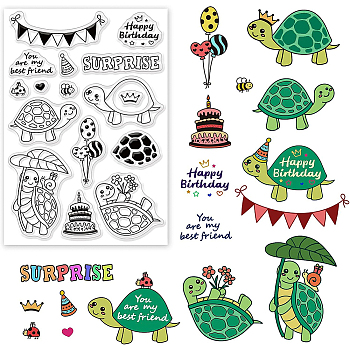 PVC Plastic Stamps, for DIY Scrapbooking, Photo Album Decorative, Cards Making, Stamp Sheets, Tortoise Pattern, 16x11x0.3cm