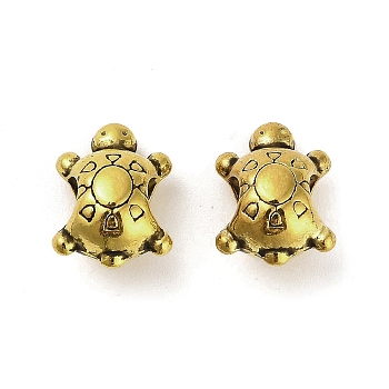 Tibetan Style Alloy European Beads, Large Hole Beads, Cadmium Free & Lead Free, Tortoises, Antique Golden, 14.5x11x9mm, Hole: 5mm, about 454pcs/1000g