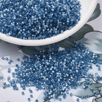 MIYUKI Delica Beads, Cylinder, Japanese Seed Beads, 11/0, (DB1811) Dyed Dusk Blue Silk Satin, 1.3x1.6mm, Hole: 0.8mm, about 2000pcs/10g