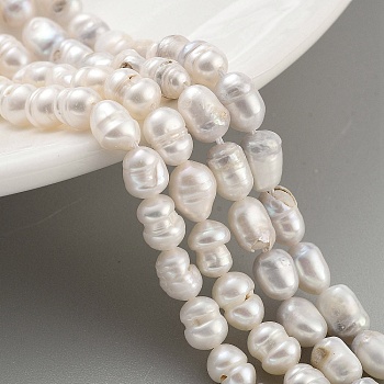 Natural Cultured Freshwater Pearl Beads Strands, Rice, Grade AB, Antique White, 5~6mm, Hole: 0.7mm, about 26pcs/strand, 7.09''(18cm)