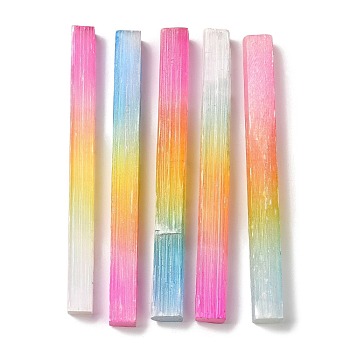 Electroplated Natural Selenite Sticks Wands, Selenite Crystal Sticks for Reiki Metaphysical Energy Drawing Protection Wiccan Altar Supplies, Colorful, 103x9x9mm