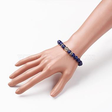 bracelets extensibles en lapis-lazuli naturel (teints)(BJEW-JB03251-03)-4