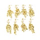 ABS Pearl with Leafy Branch Dangle Stud Earrings(EJEW-E270-13G)-3