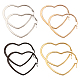 4 Pairs 4 Colors Titanium Steel Heart Hoop Earrings for Women(EJEW-AN0002-87)-1