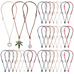 Korea Waxed Polyester Cord Necklace Making, Adjustable, Mixed Color, 13.39~25.20 inch(34~64cm), 32pcs/set(NJEW-WR00001)