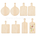 8Pcs 4 Styles Wood Big Pendants, Geometric Charms, Undyed, Mixed Shapes, 228~299x109~140x5mm, Hole: 7.5~13mm, 2pcs/style(WOOD-FG0001-32)