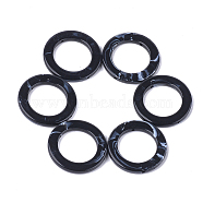 Acrylic Bead Frame, Imitation Gemstone Style, Ring, Black, 41x4.5mm, Hole: 2mm, about 130pcs/500g(OACR-S021-17E)