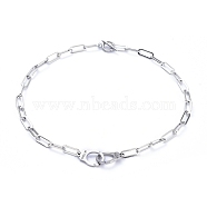 304 Stainless Steel Chain Necklaces, with Interlocking Clasps and Toggle Clasps, Handcuffs Shape with Word Freedom, Stainless Steel Color, 17.7 inch(45cm)(X-NJEW-JN02772-02)