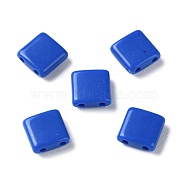 Opaque Acrylic Slide Charms, Square, Royal Blue, 5.2x5.2x2mm, Hole: 0.8mm(OACR-Z010-01H)