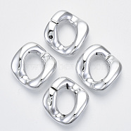 UV Plating Acrylic Linking Rings, Quick Link Connectors, for Twisted Chains Making, Twist, Platinum, 31x29x7mm, Inner Diameter: 17x11mm(OACR-N009-003A-B04)