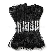 10 Skeins 12-Ply Metallic Polyester Embroidery Floss, Glitter Cross Stitch Threads for Craft Needlework Hand Embroidery, Friendship Bracelets Braided String, Black, 0.8mm, about 8.75 Yards(8m)/skein(OCOR-Q057-A03)