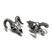 Cattle Skull 304 Stainless Steel Big Pendants, Antique Silver, 51x42x15mm, Hole: 9.5x5mm(STAS-M206-100AS)