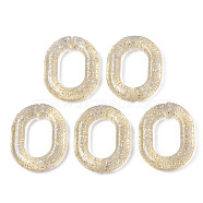 Transparent Acrylic Linking Rings, with Glitter Powder, Quick Link Connectors, For Jewelry Cable Chains Making, Oval, Beige, 39.5x31x7.5mm, Inner Diameter: 15x23.5mm, about 100pcs/500g(TACR-T016-09A)