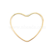 Brass Linking Rings, Long-Lasting Plated, Heart, Real 24K Gold Plated, 9x10x1mm, Inner Diameter: 9x7.5mm(KK-Y003-02C-G)