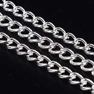 Iron Twisted Chains Curb Chains, Unwelded, Silver Color Plated, 5.5x3.5x1mm, about 164.04 Feet(50m)/roll(CHS007Y-01-S)