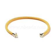 Stainless Steel Cuff Bangle Making, with Golden Tone Brass Finding, for Half Drilled Beads, Gold, Inner Diameter: 1-3/4x2-3/8 inch(4.6x6cm), Pin: 1mm(MAK-C004-01G-22)