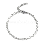 304 Stainless Steel Link Chains Bracelets for Women, Stainless Steel Color, 6-3/8 inch(16.3cm)(BJEW-G725-09P)