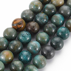 Natural Chrysocolla Beads Strands, Round, 8mm, Hole: 1.2mm, about 50~52pcs/strand, 15.55 inch(39.5cm)(G-S376-004B)