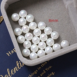 DIY Handmade Jewelry Beads, Plastic Imitation Pearl Earring Material Beads, White, 8mm(PW-WG56101-01)