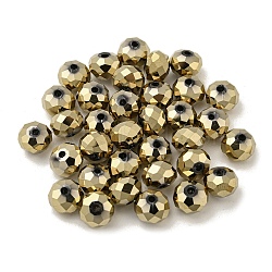 Electroplate Glass Beads, Rondelle, Light Khaki, 8x6mm, Hole: 1.6mm, 100pcs/bag(EGLA-Z004-01B-14)