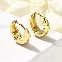 304 Stainless Steel Hoop Earrings for Women, with 316 Surgical Stainless Steel Ear Pins, Ion Plating(IP), Ring, Golden, 12x4.5mm(EJEW-C096-52G)