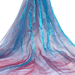 Polyester Organza Fabric, for Clothing Accessories, Marine Blue, 150~152x0.02cm, 3m/sheet(DIY-WH0021-45C)