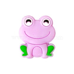 Frog Food Grade Silicone Beads, Chewing Beads For Teethers, DIY Nursing Necklaces Making, Violet, 28.5mm(PW-WG10040-06)