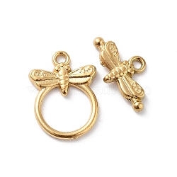 Ion Plating(IP) 304 Stainless Steel Toggle Clasps, Butterfly, Real 18K Gold Plated, 19x14x2mm, Hole: 1.6mm, Bar: 10x17.5x2mm, Hole: 1.6mm(X-STAS-A092-06B-G)