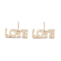 Word LOVE Alloy Studs Earrings for Women, with 304 Stainless Steel Pins, Light Gold, 5.5x13mm(EJEW-H309-13KCG)