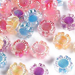 Transparent Acrylic Beads, Bead in Bead, AB Color, Flower, Mixed Color, 5/8 inch(16mm), Hole: 2mm, about 413pcs/500g(TACR-S152-10B)