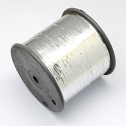 Metallic Cord for Jewelry Making, Silver, 0.28mm, about 8748.9 yards(8000m)/roll(MCOR-R003-46)